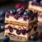 Delicious blueberry cream cheese bars with a creamy filling and blueberry topping