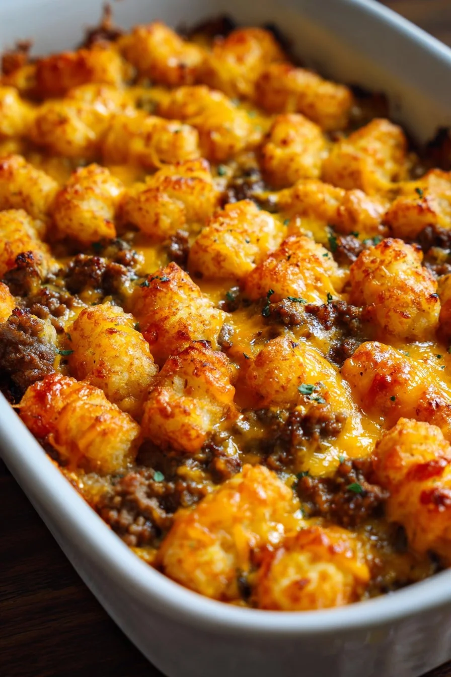 Cheeseburger Tater Tot Casserole