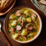 Bowl of delicious Cajun Potato Soup garnished with green onions