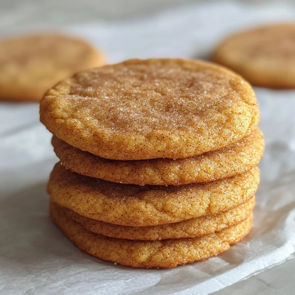 Chewy Pumpkin Snickerdoodle Cookies with a soft texture and pumpkin spice