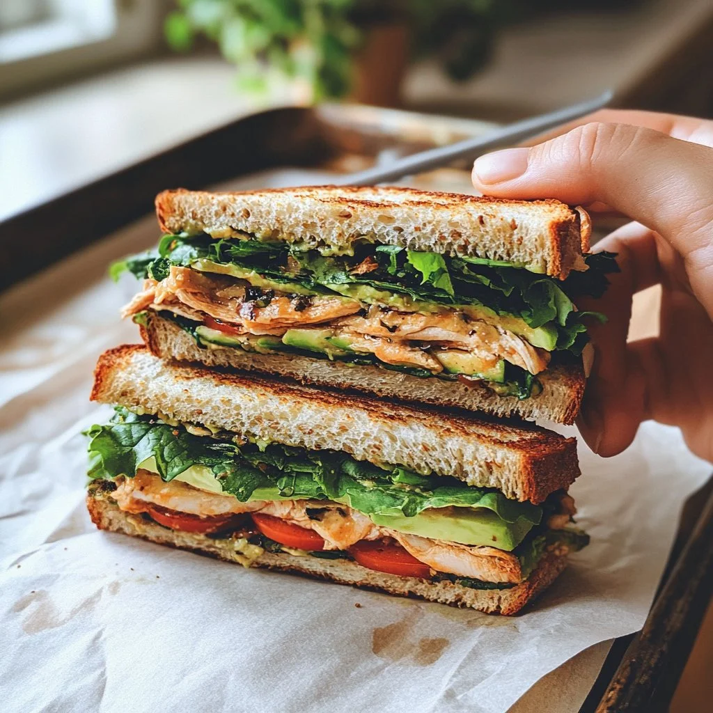 Chipotle Chicken Avocado Melt with melted cheese and fresh ingredients