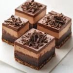 Delicious Chocolate Mousse Brownies topped with rich chocolate ganache