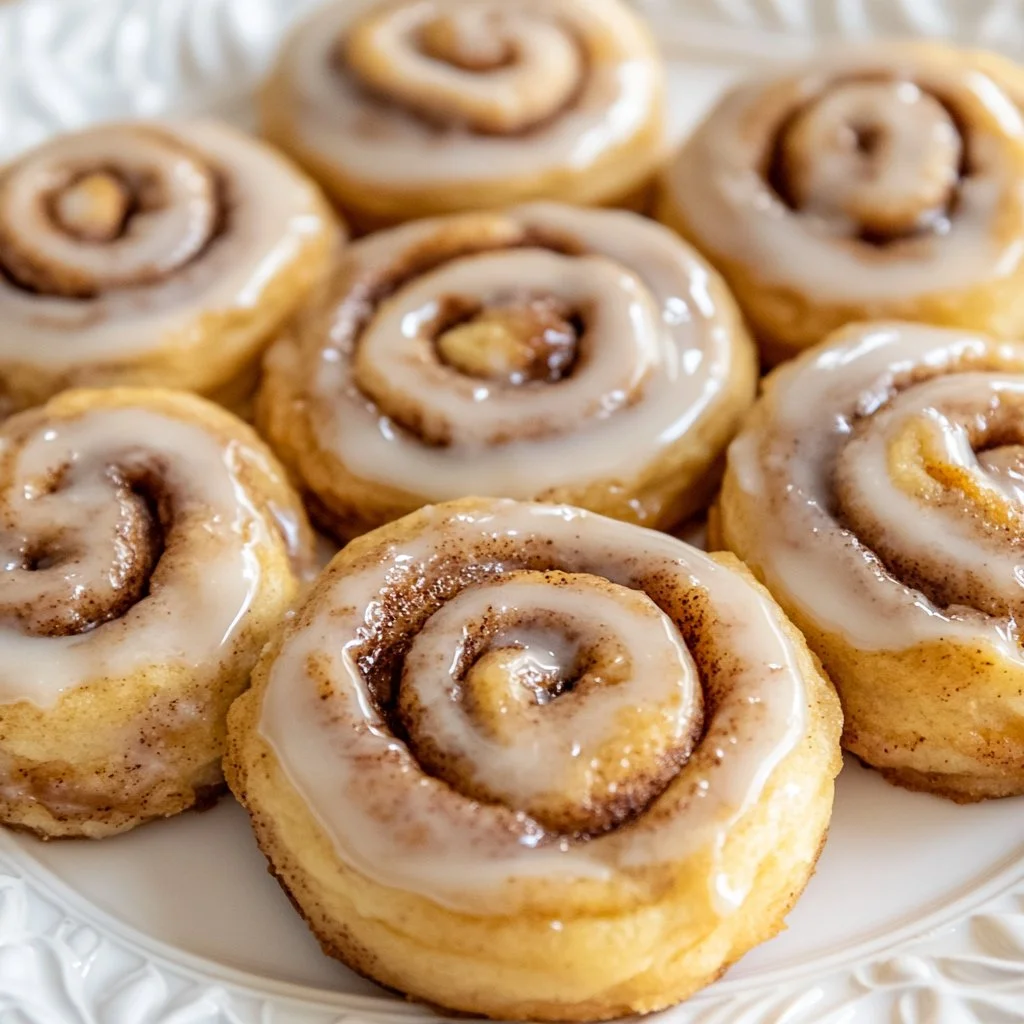 Delicious homemade cinnamon roll cookies with a sweet glaze on top