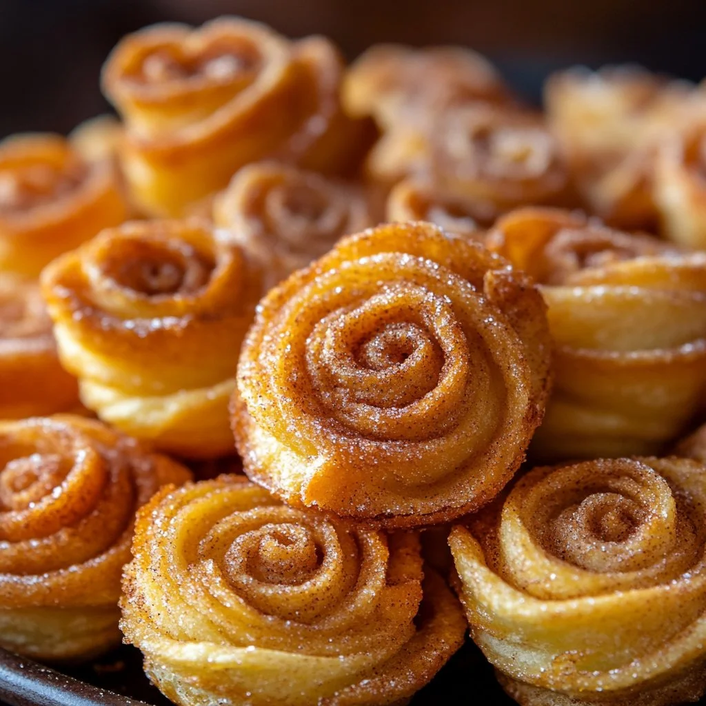Cinnamon sugar cruffins fresh out of the oven, golden and delicious