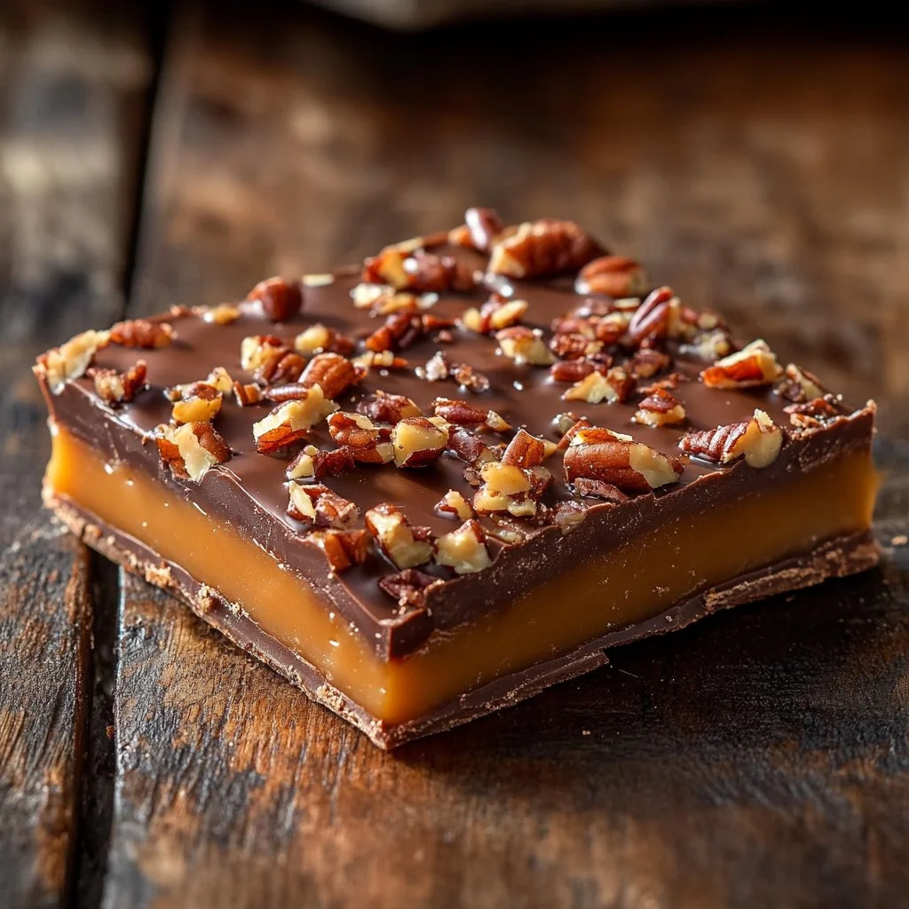 Delicious classic Christmas toffee on a festive table