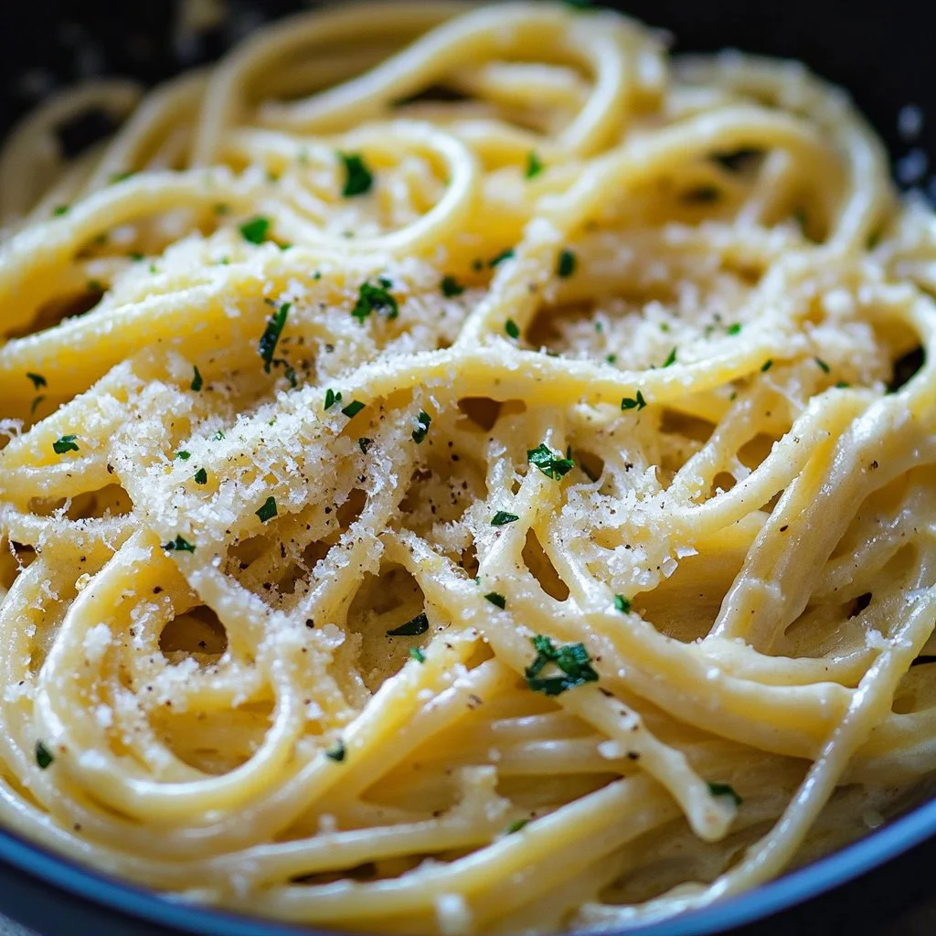 Creamy garlic pasta with a rich and flavorful sauce