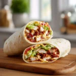 Crispy Chicken Bacon Ranch Wrap with chicken, bacon, and ranch dressing