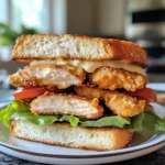 Crispy Chicken Caesar Sandwich with fresh ingredients and creamy dressing