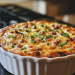 Delicious slice of crustless quiche with vegetables and cheese