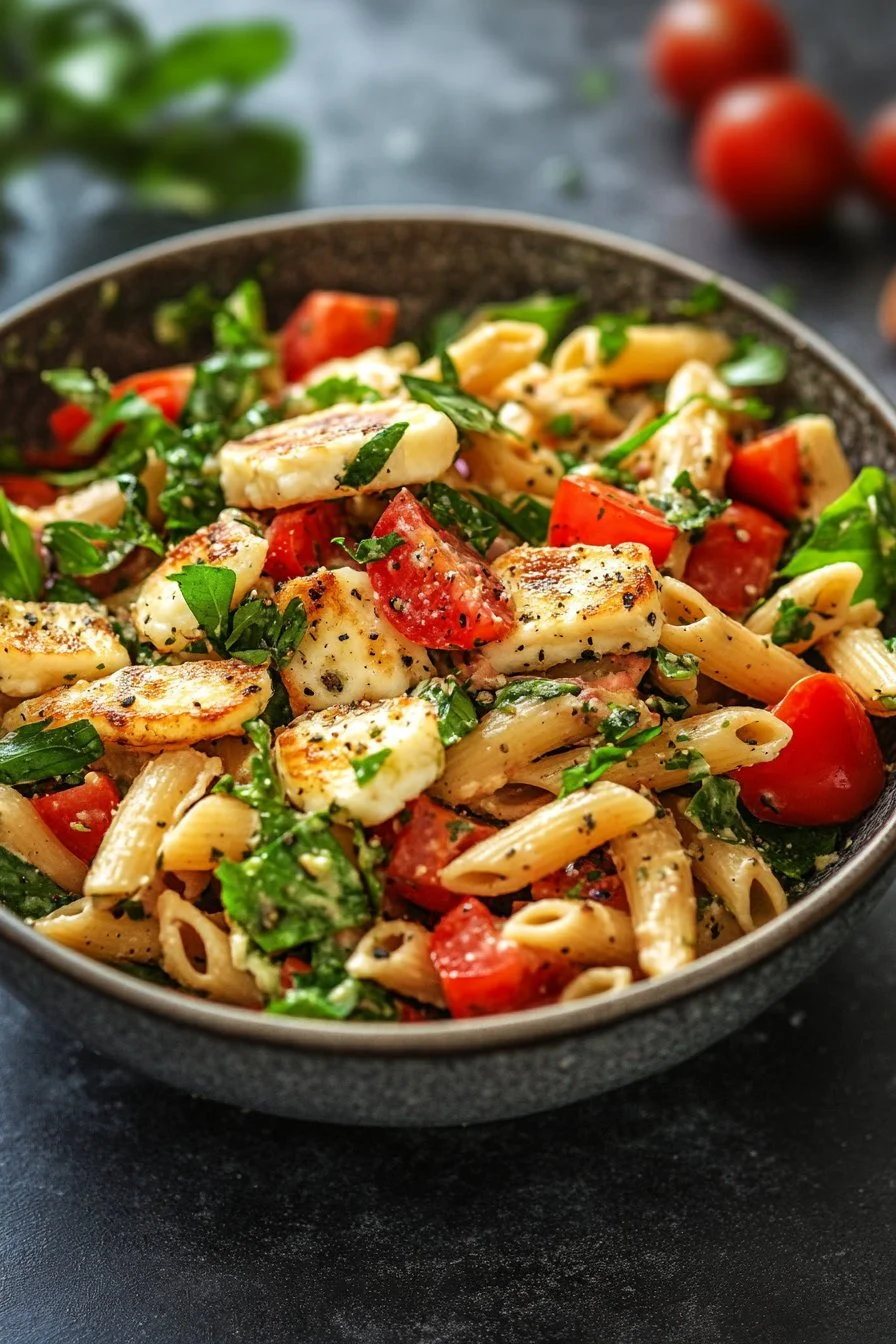 Easy Halloumi Pasta Salad