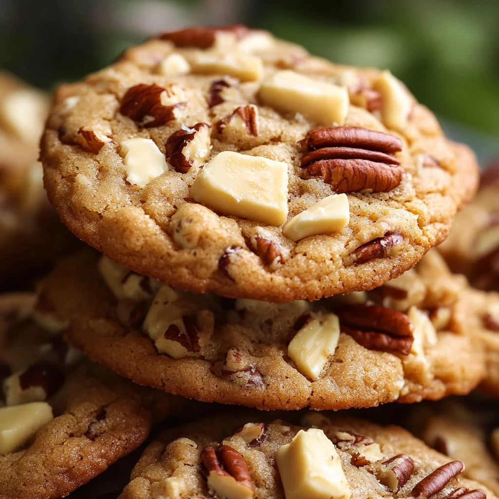 Delicious homemade butter pecan cookies on a cooling rack
