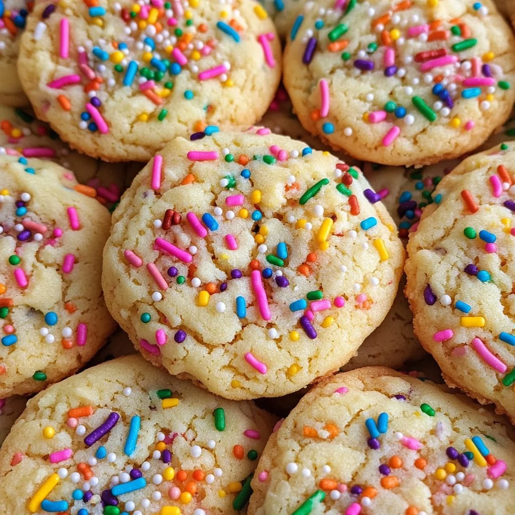 Delicious Funfetti Cookies with colorful sprinkles on a plate