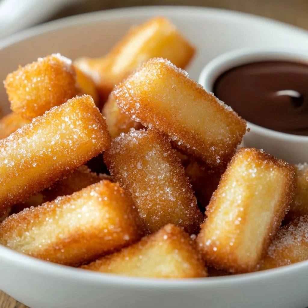 Healthy air fryer churro bites ready to enjoy, crispy and delicious