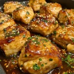 Delicious Honey Garlic Chicken Breasts served on a plate