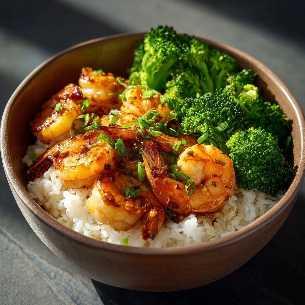 Delicious honey garlic shrimp served in a vibrant bowl with vegetables
