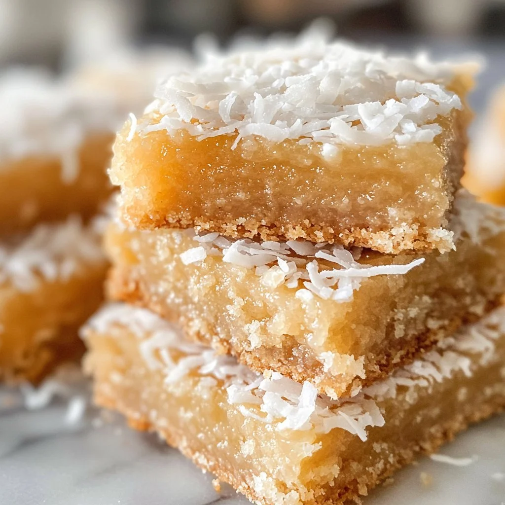 Irresistible chewy coconut bars with a rich coconut flavor and chewy texture.