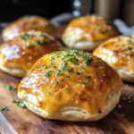 Garlic Parmesan Cheeseburger Bombs served with fresh herbs and toppings