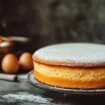A slice of melt-in-your-mouth cake displaying a light and fluffy texture.