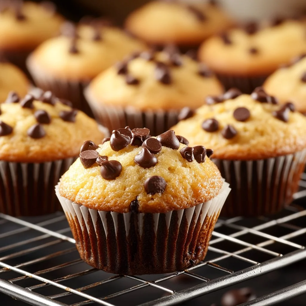 Mini chocolate chip muffins inspired by Little Bites recipe, fresh and delicious.