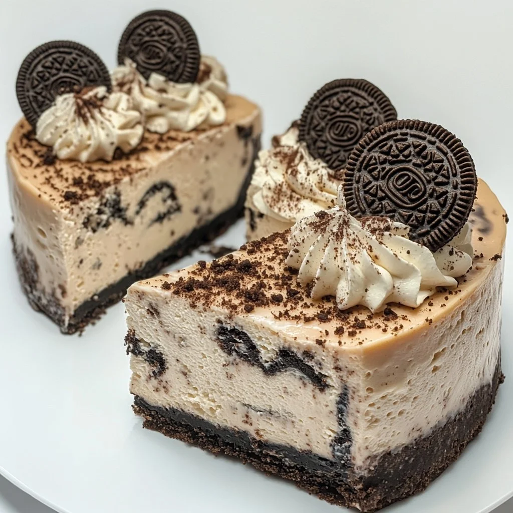 Delicious no-bake Oreo cheesecake with a chocolate crust and creamy filling