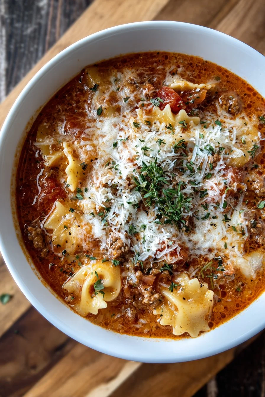 Easy Creamy Lasagna Soup