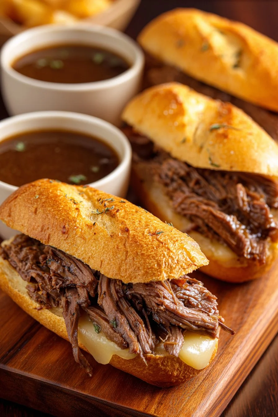 Crockpot French Dip Sandwiches
