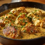 Crock Pot Ranch Chicken dish garnished with herbs and served on a plate