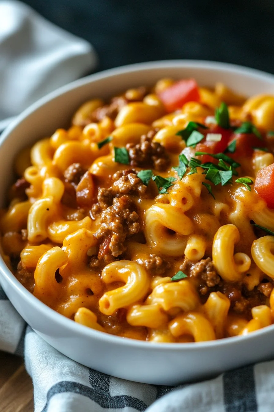 One Pot Chili Mac and Cheese