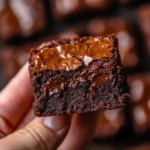 Delicious small batch brownies served on a plate.