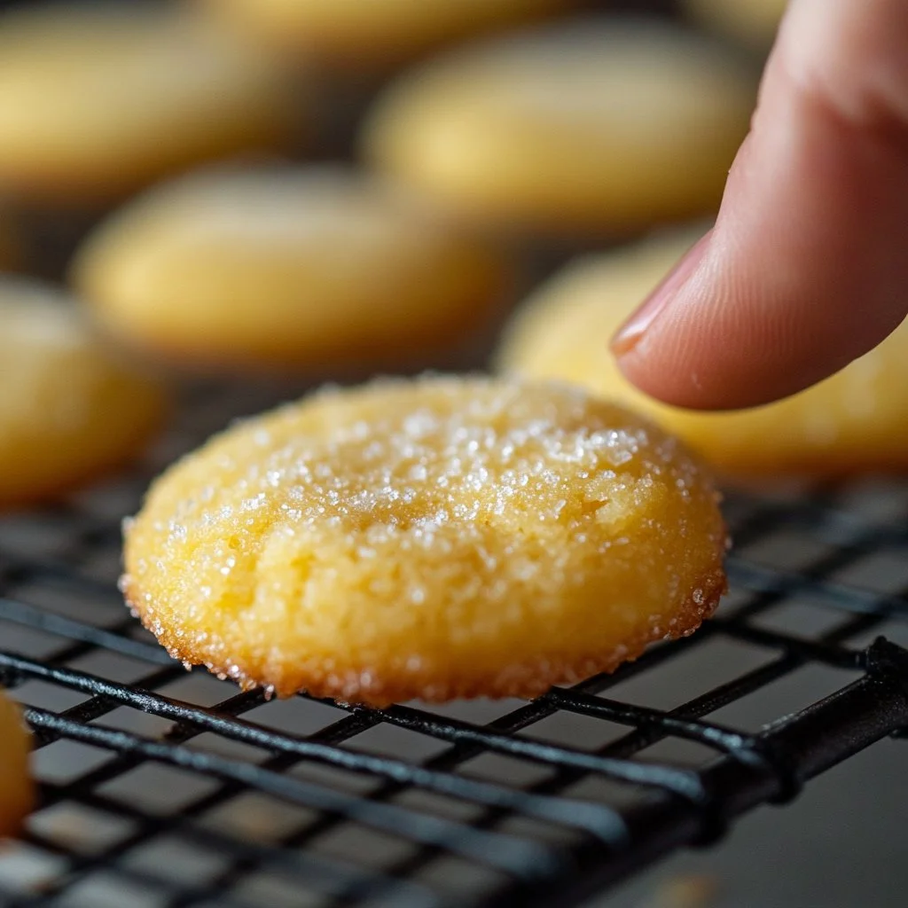 Soft and chewy lemon cookies with a bright lemon flavor and a golden finish