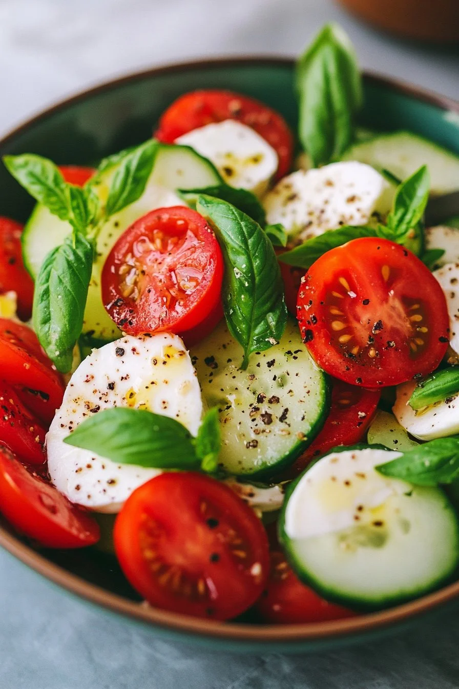 Juicy Cucumber Caprese Salad