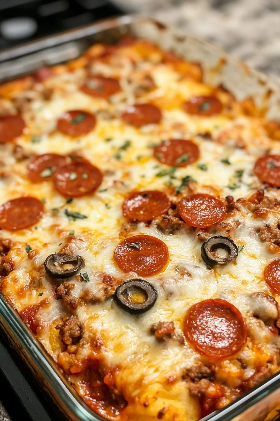 Easy Low Carb Pizza Casserole