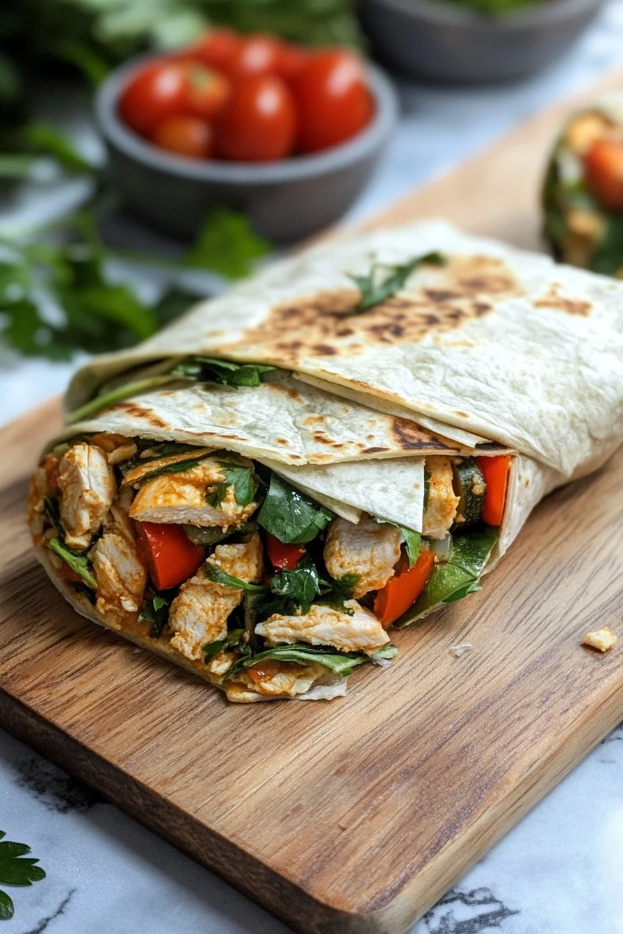 Flavor-Packed Chicken & Hummus Veggie Wraps