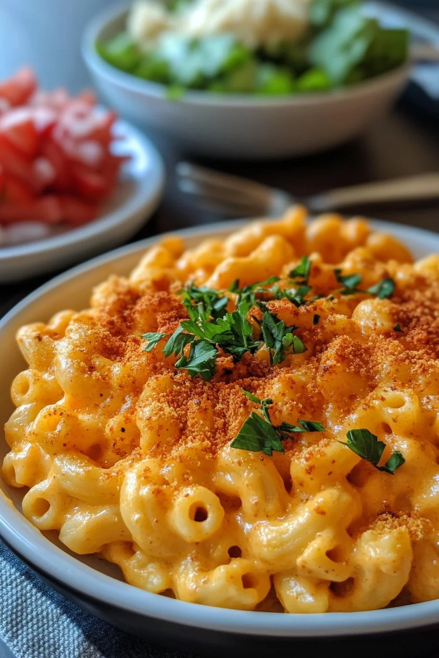Buffalo Tofu Mac and Cheese
