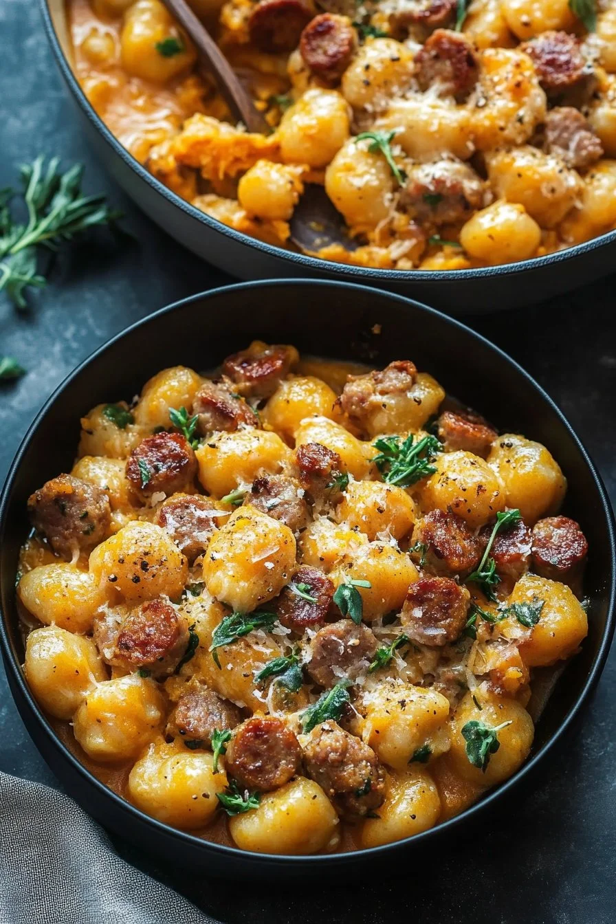 Creamy Butternut Squash Gnocchi with Sausage Recipe