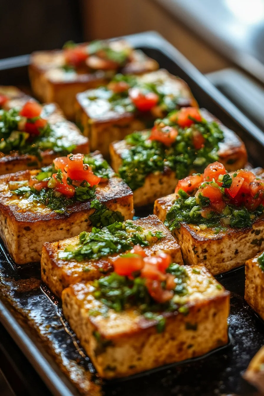 Baked Tofu with Salsa Verde