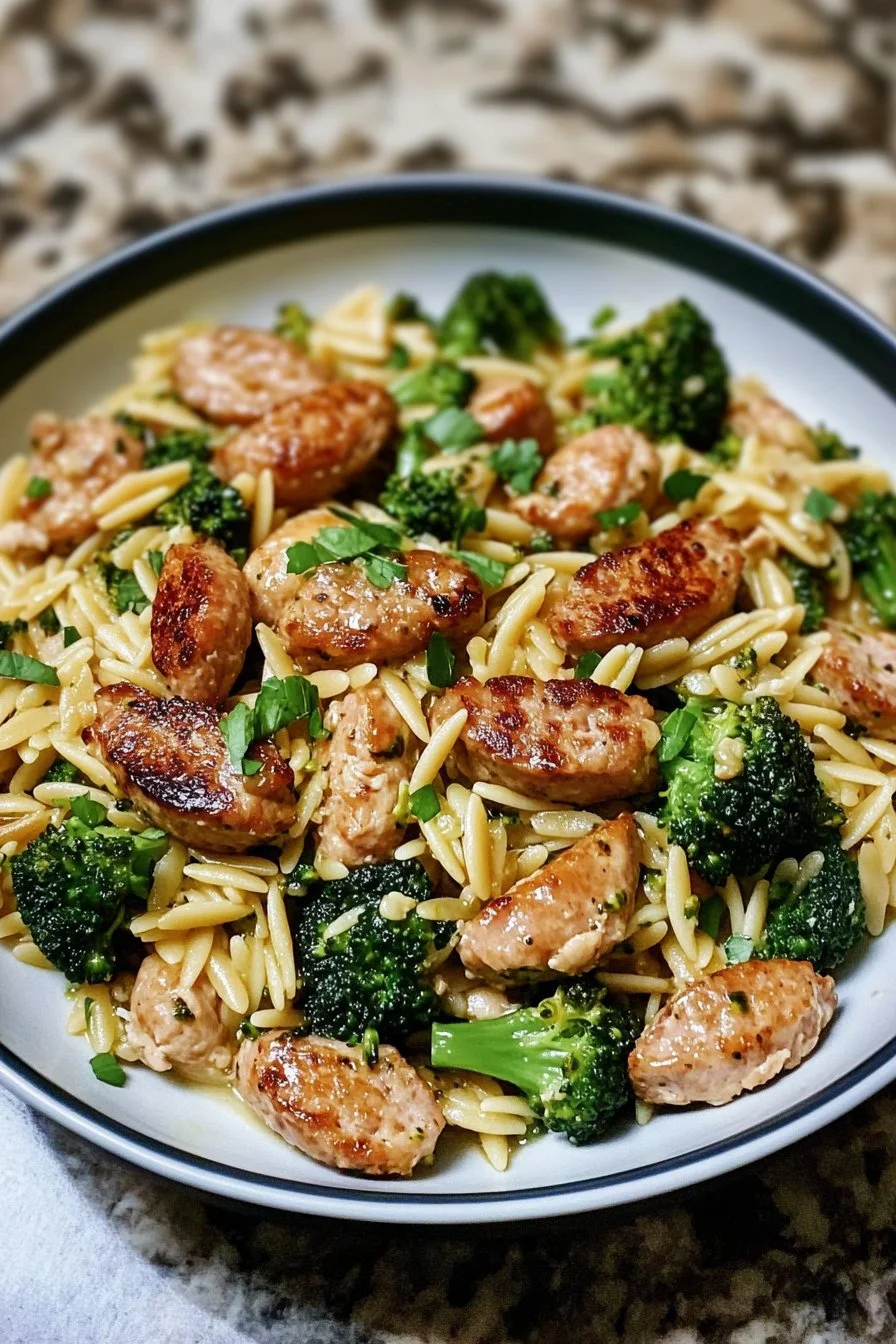 Chicken Sausage and Broccoli Orzo – Quick, Easy, and Packed with Flavor