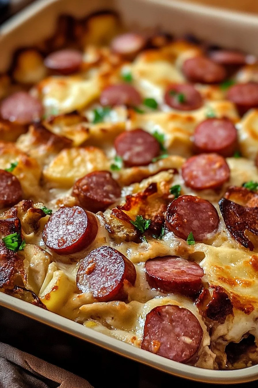 Kielbasa and Pierogi Bake