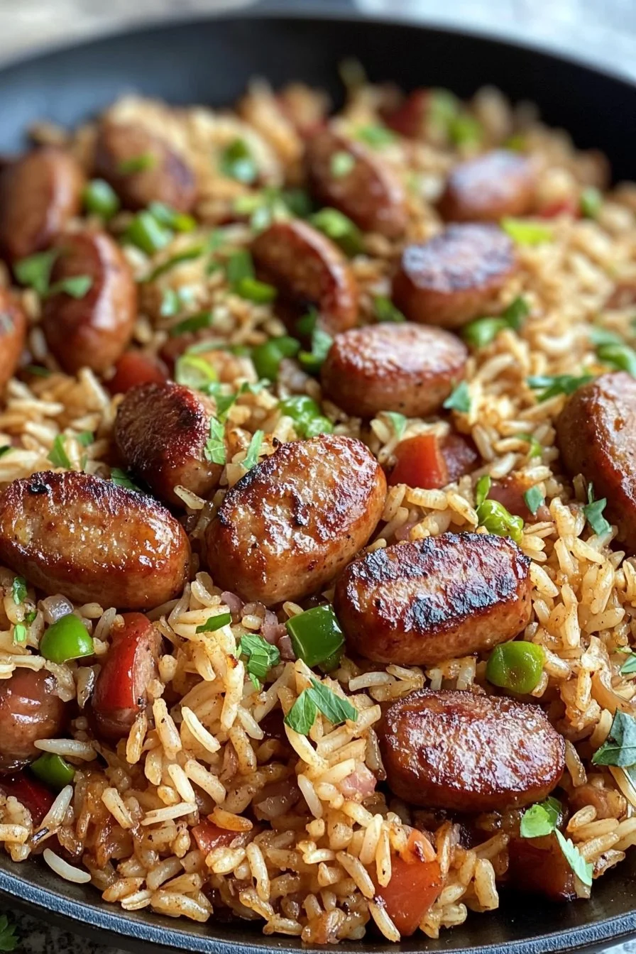 One-Skillet Cajun Honey Garlic Sausage & Rice