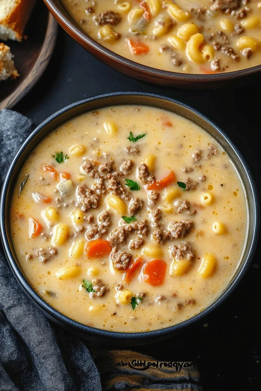 Cheeseburger Macaroni Soup: Creamy Comfort in Every Bowl