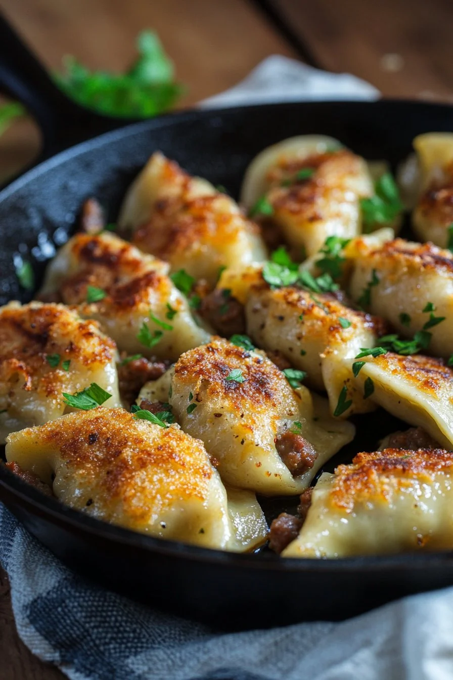 Perogies and Sausage Skillet