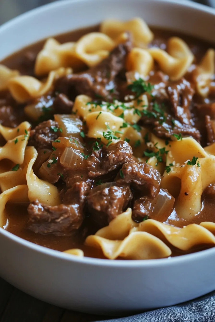 Crock Pot French Onion Beef And Noodles