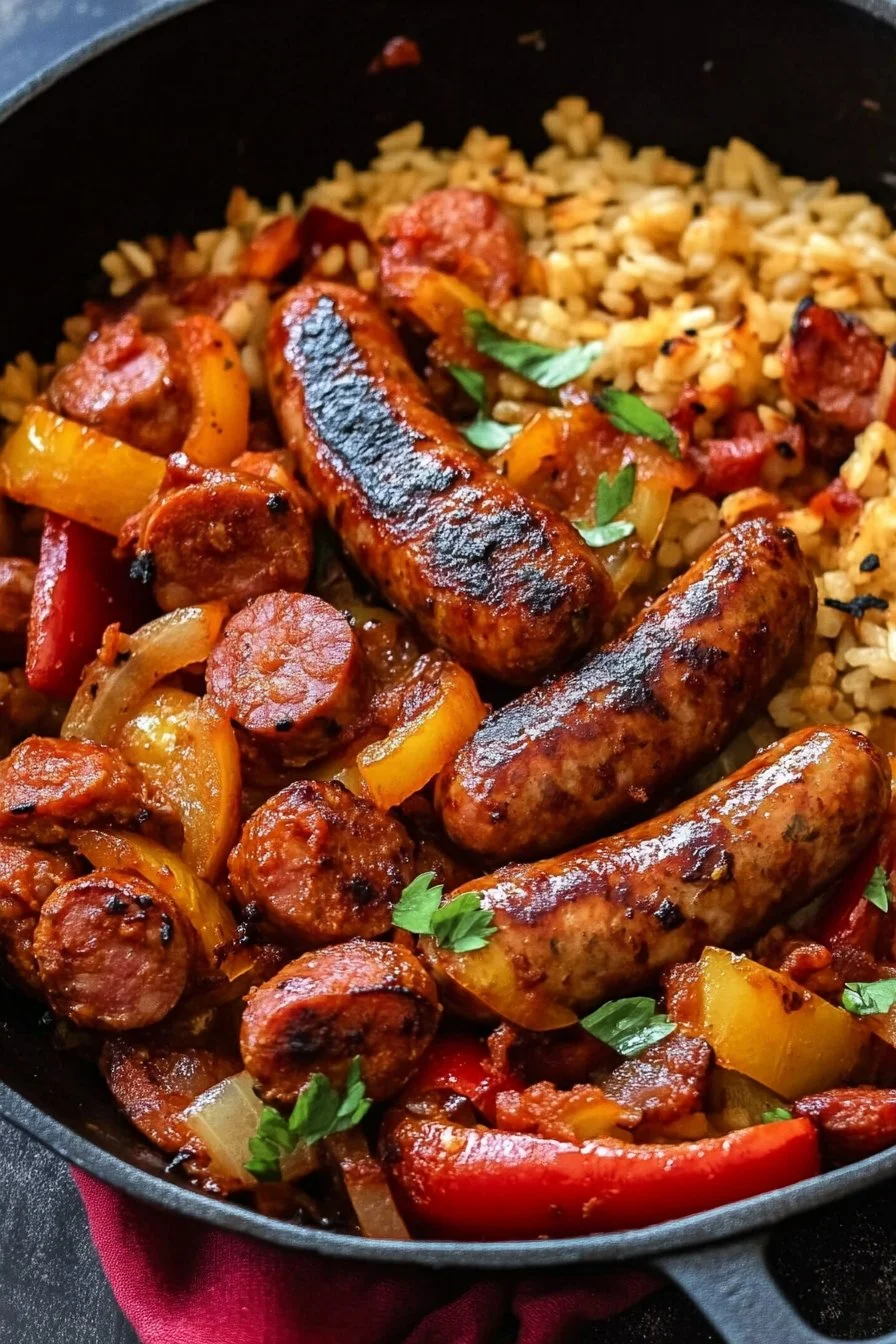 Smoky Kielbasa with Bell Pepper and Onions