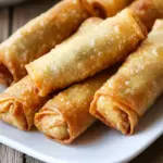 Delicious homemade egg rolls served with dipping sauce