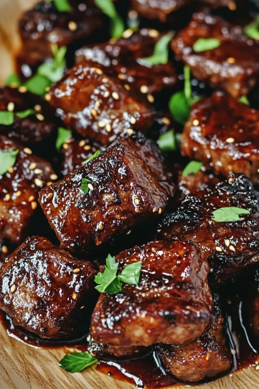 Sweet and Sticky Steak Bites