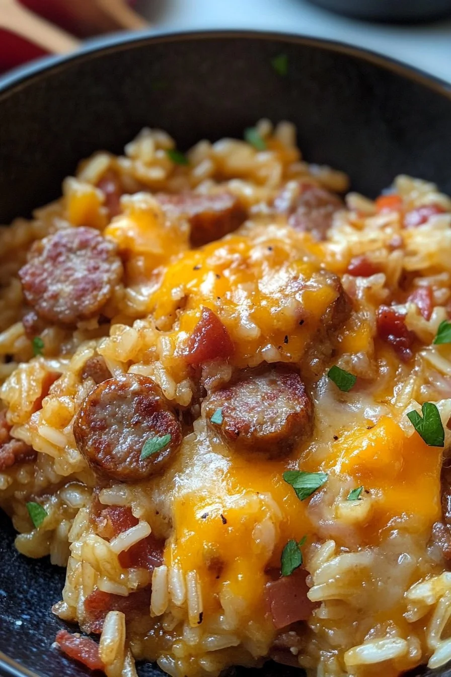 Cheesy Sausage and Rice