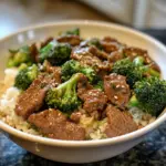 Delicious easy beef and broccoli stir-fry served in a bowl