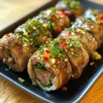 Delicious Enoki Beef Rolls with tender beef and enoki mushrooms