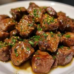 Delicious Garlic Butter Steak Bites served on a plate