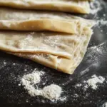 Homemade Asian wrappers for dumplings and spring rolls preparation
